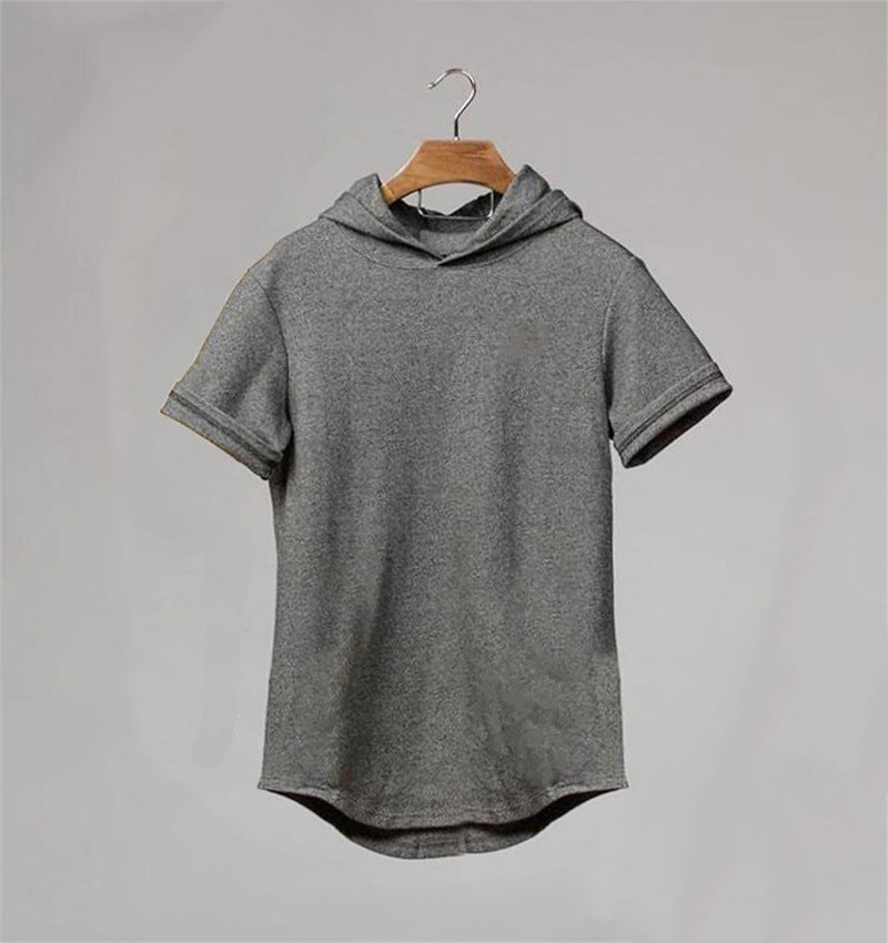 short-sleeved sports fitness  hoodie